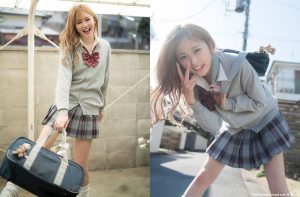 金发辣妹女高中生「古川优奈」灿烂笑容女友感十足全身散发满满青春活力-绅士社