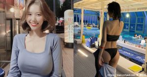 公共泳池边惊见「窈窕妹」！正面果然没让人失望，是「气质美欧腻」！-绅士社