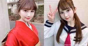 萌萌樱花妹「穿高校制服好卡哇伊」，绑起马尾太让人恋爱！-绅士社