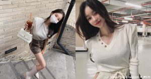 停车场V领正妹「曲线佳颜值又高」，性感美腿又细又长！-绅士社