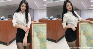 这种秘书我可以！「长发正妹OL」白衬衫黑窄裙全身包紧，藏不住前凸后翘Ｓ曲线！-绅士社