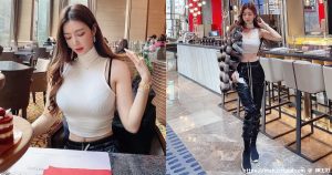 对面用餐的「气质美女」有够吸睛！「神级小蛮腰」光看都想帮她买单啦-绅士社