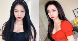 学生正妹「米娜」火红造型深沟蹦出,「迷人事业线配红唇」好极品啊!-绅士社