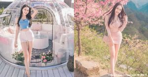 樱花树下出现神之长腿！「莉薇Livia」阳光笑颜比花还耀眼！-绅士社