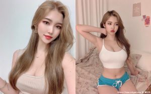 巨设计师「솜솜블리」贴身吊嘎半球外泄深邃「人字沟」清晰可见-绅士社